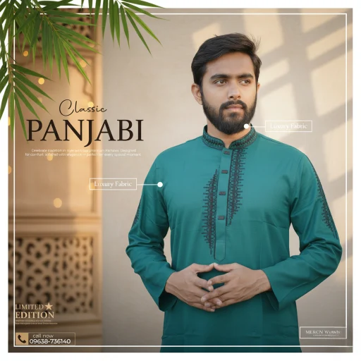 ✨ প্রিমিয়াম কটন ব্লেন্ড পাঞ্জাবী ✨