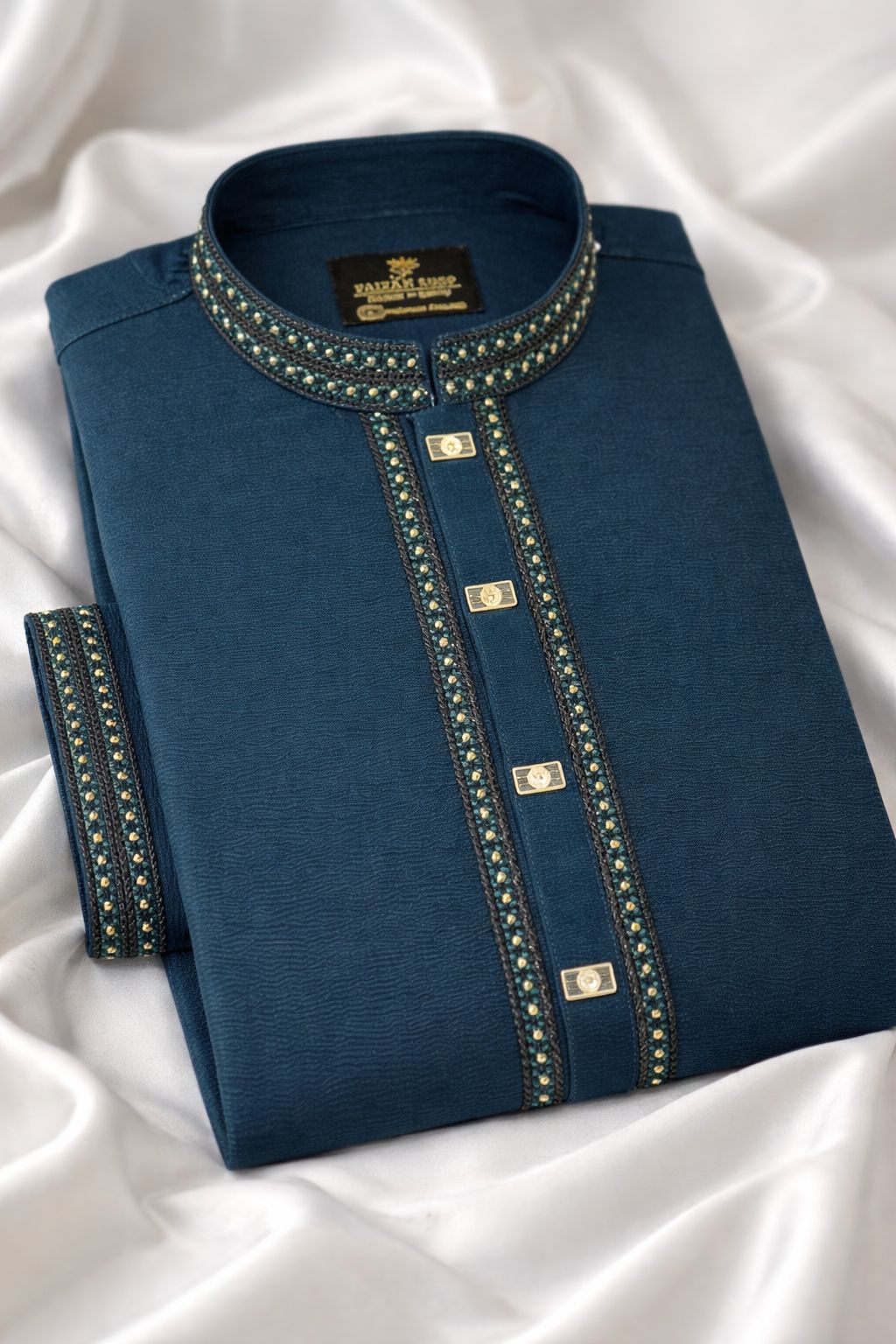 Zafran Royale Blue Panjabi